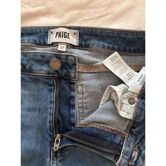 Paige Jeans Womens Size 27 Blue Verdugo Ankle Raw Hem mid rise skinny - Picture 7 of 11